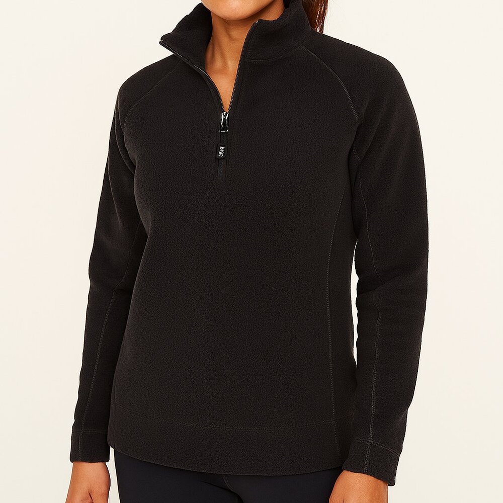 MEC half-zip black fleece lined pullover athleisure Size Medium